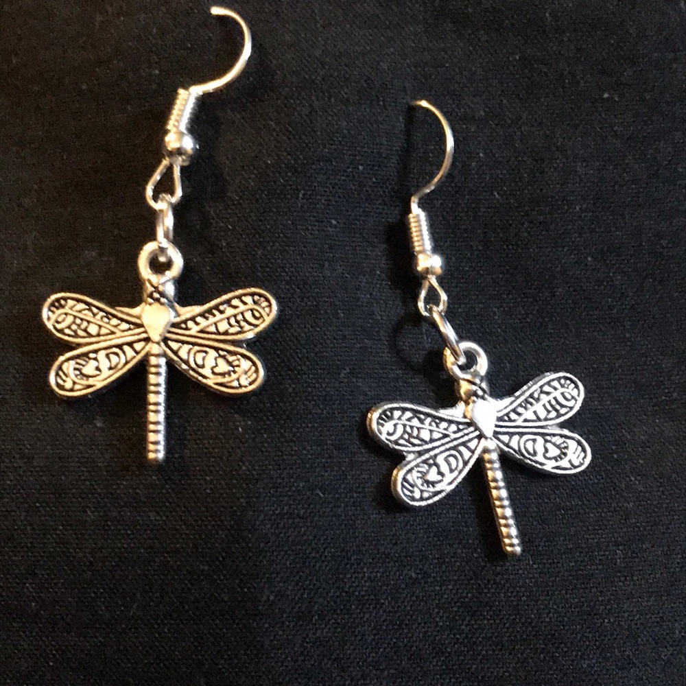 ⭐️Handmade Silver Dragonfly Earrings